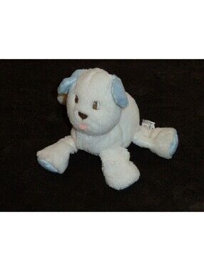 Amy Coe Tully Puppy Dog Small Plush Blue White With Plaid Feet 6”